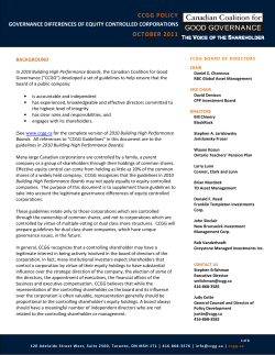 Governance Differences for Equity Controlled Corporations