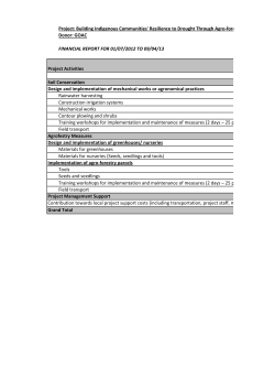 Project: Building Indigenous Communities` Resilience to Drought