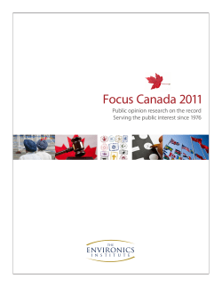 Focus Canada 2011 - The Environics Institute