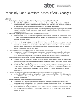 Frequently Asked Questions: School of ATEC Changes