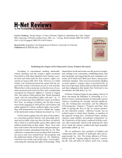 Rethinking the Origins of the Nineteenth-Century Feminist - H-Net