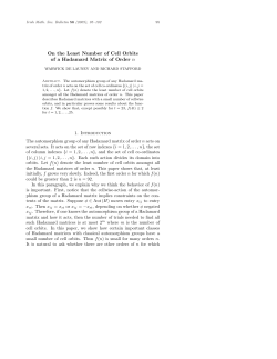 On the Least Number of Cell Orbits of a