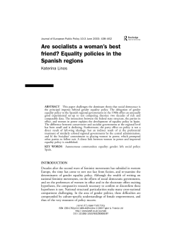 Are socialists a woman`s best friend? Equality