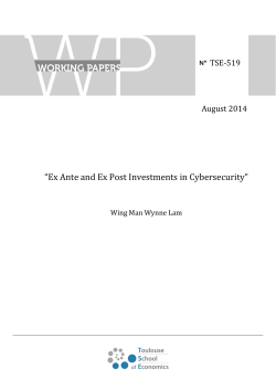 Ex Ante and Ex Post Investments in Cybersecurity