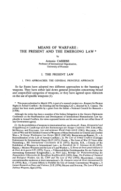 means of warfare : the present and the emerging law
