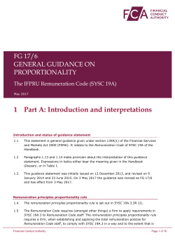 The IFPRU Remuneration Code (SYSC 19A)