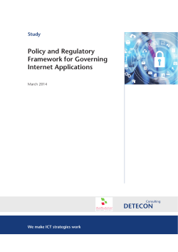 Policy and Regulatory Framework for Governing Internet Applications
