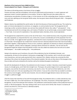 Manifesto of the Communist Party (1848) Karl Marx Excerpt adapted