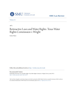 Retroactive Laws and Water Rights: Texas Water