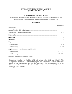 Corresponding Figures and Comparative Financial Statements