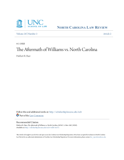 The Aftermath of Williams vs. North Carolina