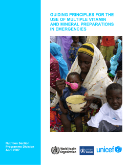 guiding principles for the use of multiple vitamin and mineral