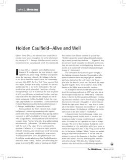 ALAN v37n2 - Holden Caulfield&mdash;Alive and Well