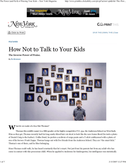 The Power (and Peril) of Praising Your Kids