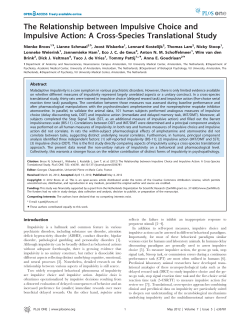The Relationship between Impulsive Choice and Impulsive Action: A