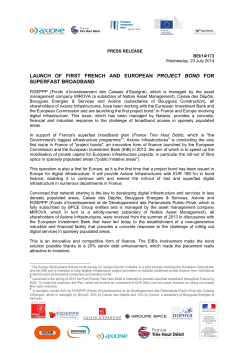 launch of first french and european project bond for