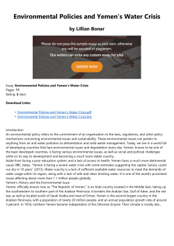 Environmental Policies and Yemen`s Water Crisis