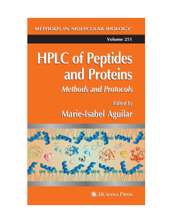HPLC of Peptides and Proteins HPLC of Peptides and Proteins