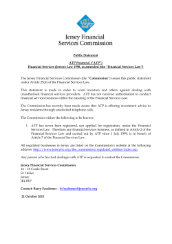 Public Statement ATP Financial - the Jersey Financial Services