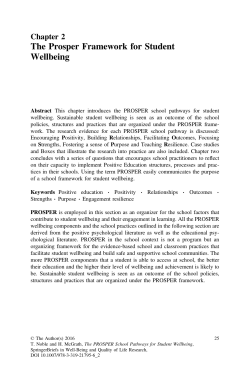 The Prosper Framework for Student Wellbeing