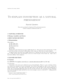 To explain convection as a natural phenomenon