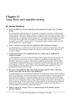 Chapter 13 Game Theory and Competitive Strategy