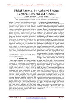 Nickel Removal by Activated Sludge: Sorption