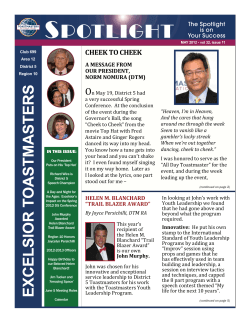 May 2012 - Excelsior Toastmasters Club # 699