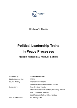 Political Leadership Traits in Peace Processes