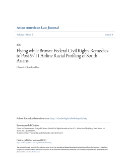 Flying while Brown: Federal Civil Rights Remedies to Post