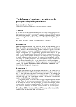 The influence of top-down expectations on the perception of syllable