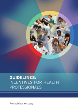 guidelines: incentives for health professionals