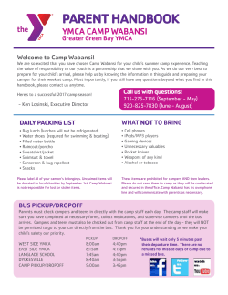 parent handbook - YMCA Camp Wabansi