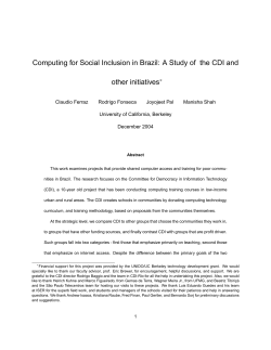Computing for Social Inclusion in Brazil: A Study of the