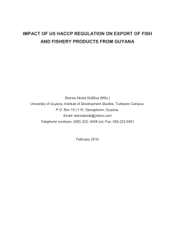 impact of us haccp regulation on export of fish and fishery products