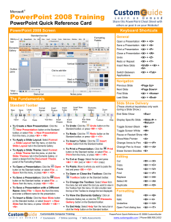 PowerPoint 2008 Mac Quick Reference Guide