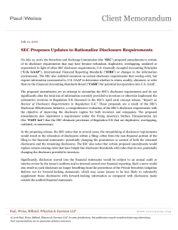 SEC Proposes Updates to Rationalize Disclosure Requirements
