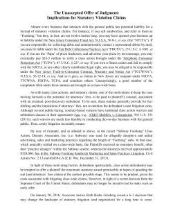 The Unaccepted Offer of Judgment: Implications for