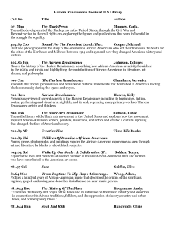 Harlem Renaissance Books at JLS Library Call No Title Author 071