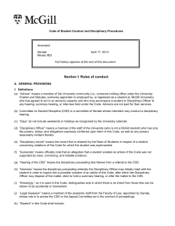 Code of Student Conduct
