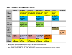 Block 6, week 1 &ndash; Group Fitness Schedule