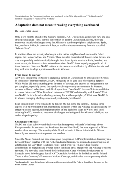 Adaptation does not mean throwing everything overboard