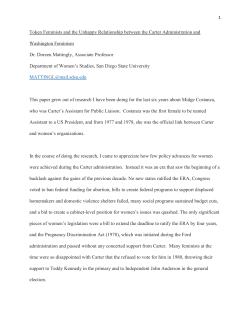 Token Feminists and the Unhappy Relationship between the Carter