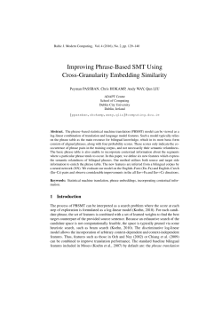 Improving Phrase-Based SMT Using Cross
