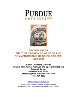 finding aid to the yuri gagarin song book and commemorative