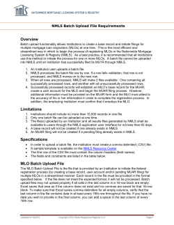 Batch Upload Specifications - NMLS Federal Registry Resource