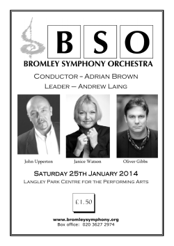 Conductor -- Adrian Brown - Bromley Symphony Orchestra