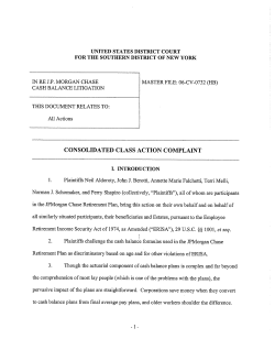 In Re JP Morgan Chase Cash Balance Litigation
