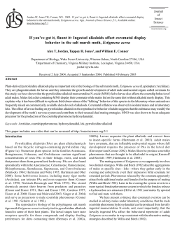 If you`ve got it, flaunt it: Ingested alkaloids affect corematal display