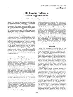MR Imaging Findings in African Trypansomiasis